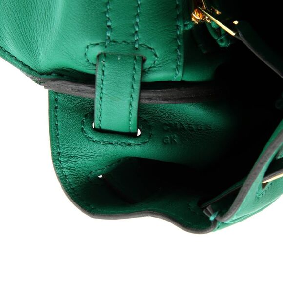 Hermes Kelly Handbag Vert Vertigo Swift with Gold Hardware 25 Green - Picture 11 of 11